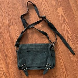 theory blue suede crossbody bag 💙🦋